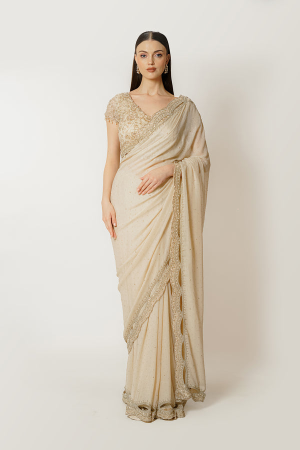 ZAYNAB OYESTER SARI SET