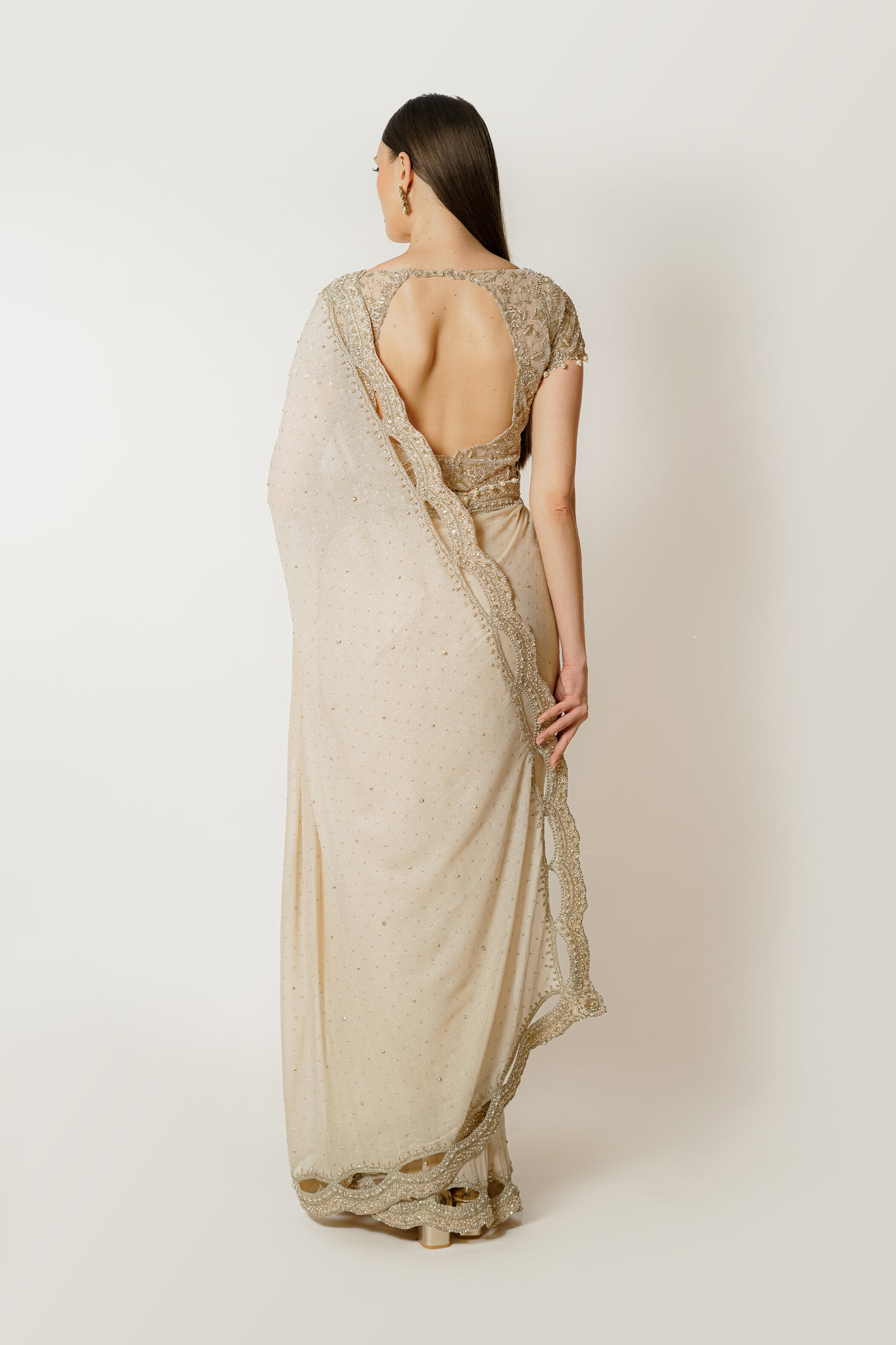 ZAYNAB OYESTER SARI SET