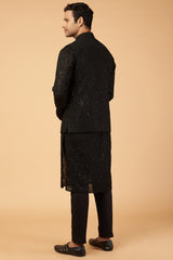 Black Kurta Bundi for Men