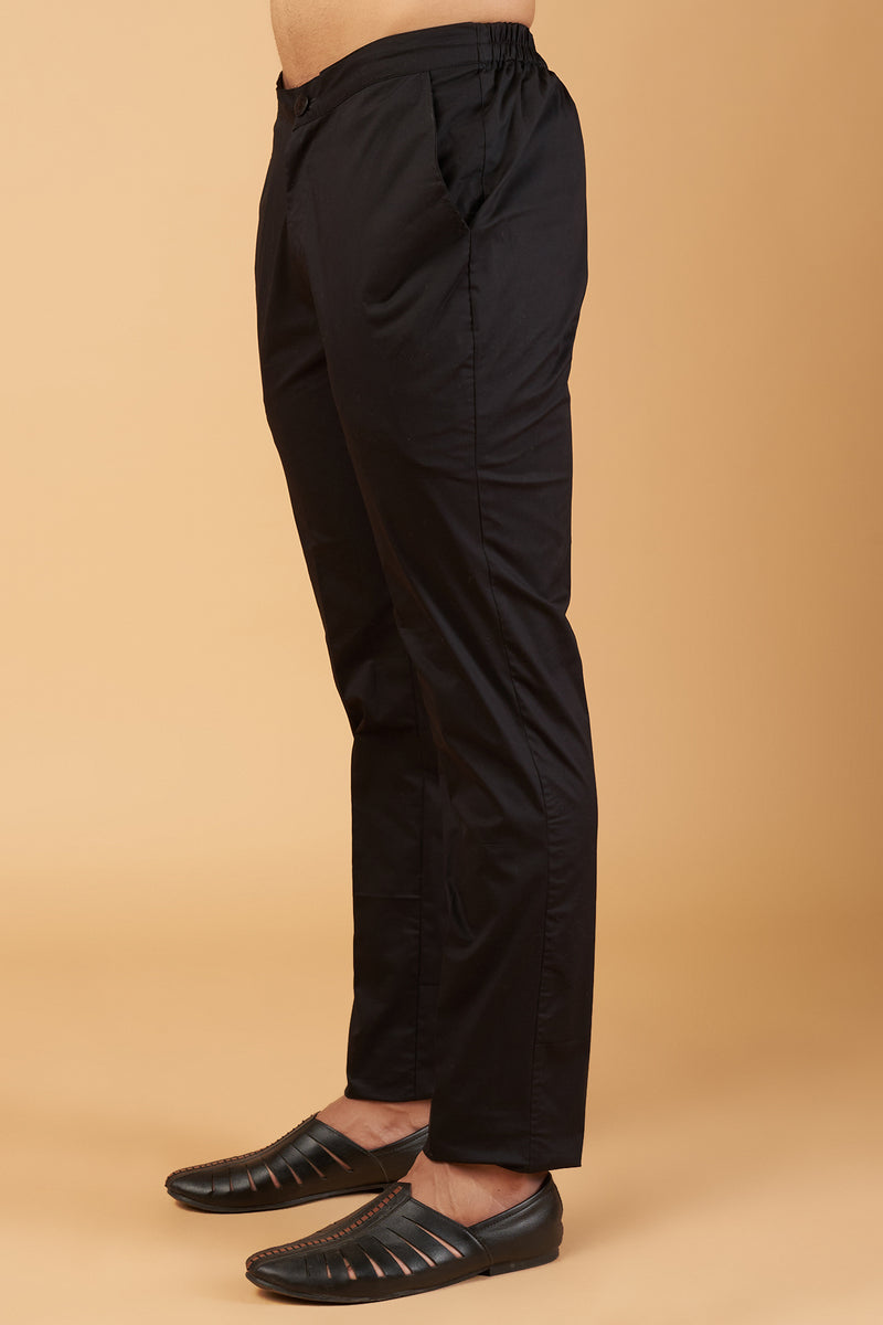 Black Kurta Bundi for Men