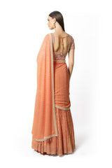 NADIA PEACH LEHENGA SET