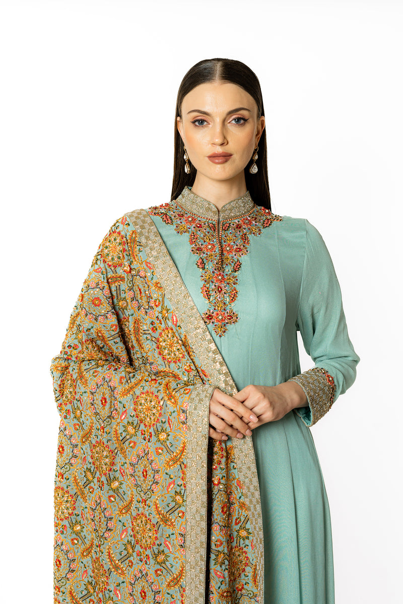 RANIA AQUA KURTA SET