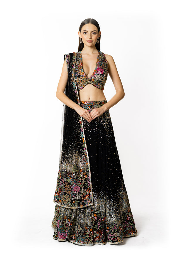 NADIA BLACK LEHENGA SET