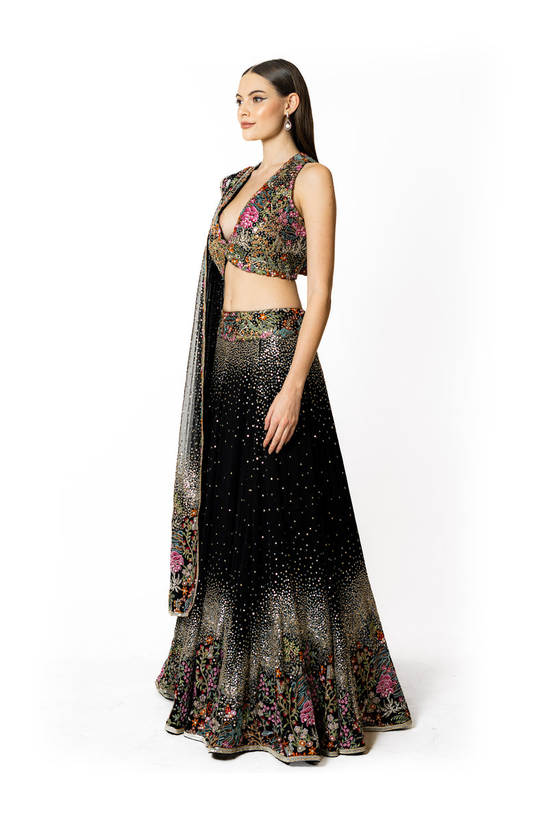 NADIA BLACK LEHENGA SET