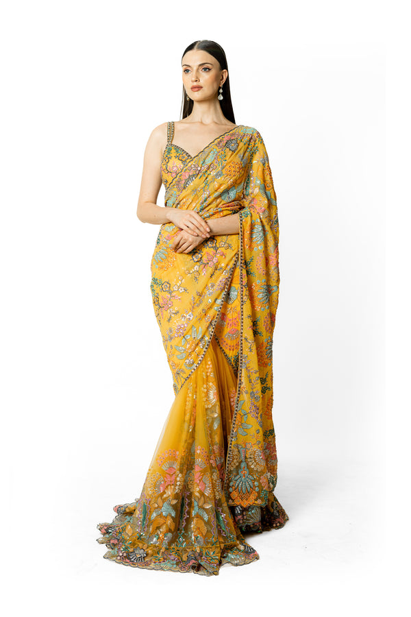 SAIRAA YELLOW SARI SET