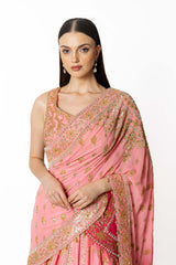 SHADED ROSE PINK  NADIA LEHENGA SET