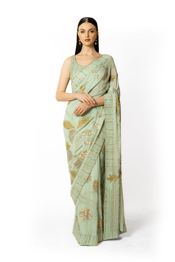 ZAYNAB AQUA SARI SET
