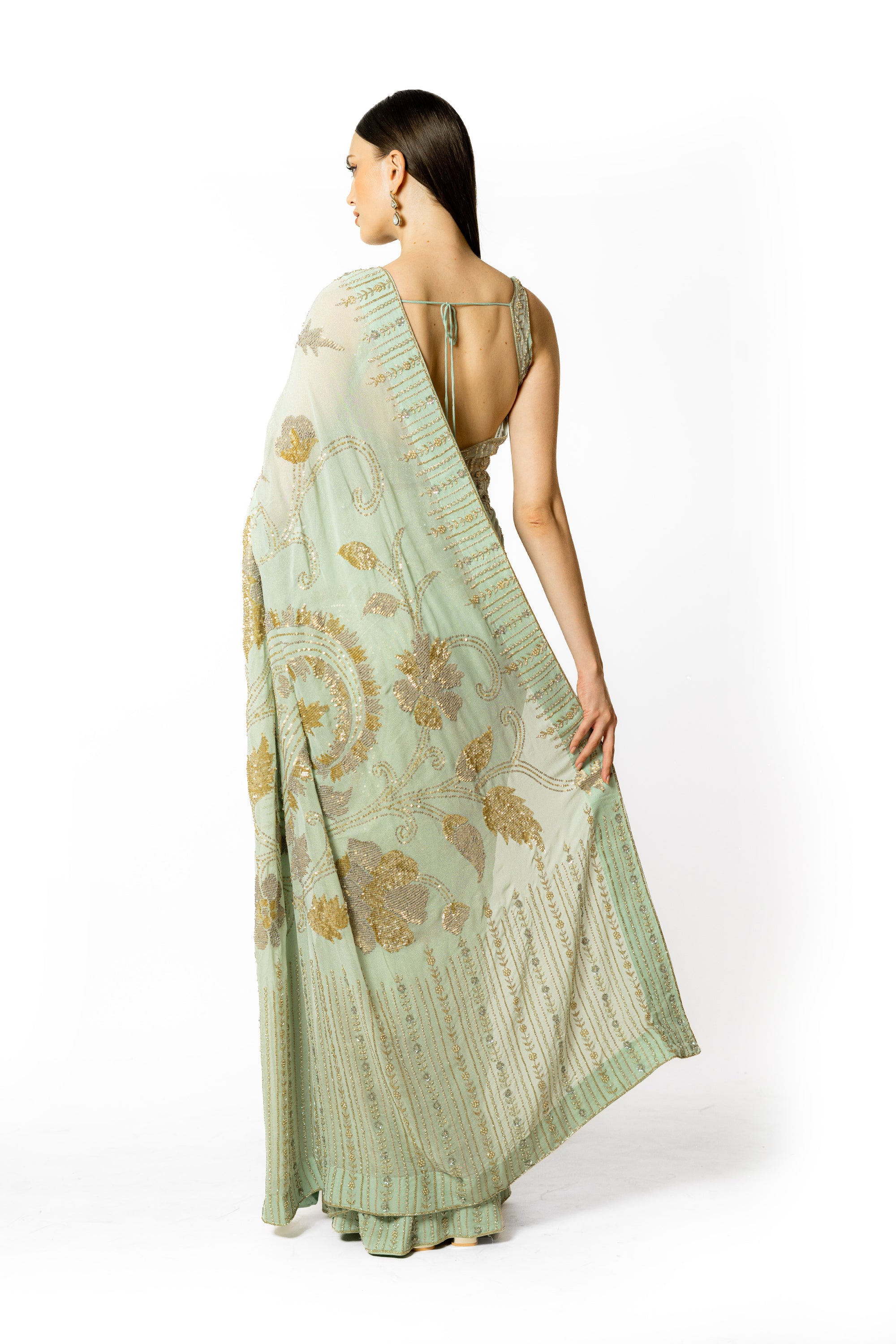 ZAYNAB AQUA SARI SET