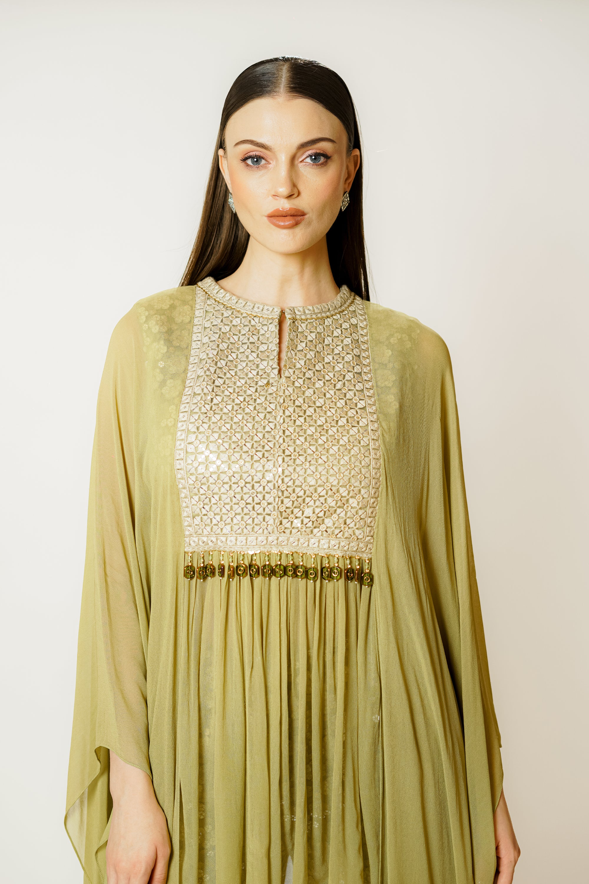 DALIA OLIVE GREEN PEPLUM SET