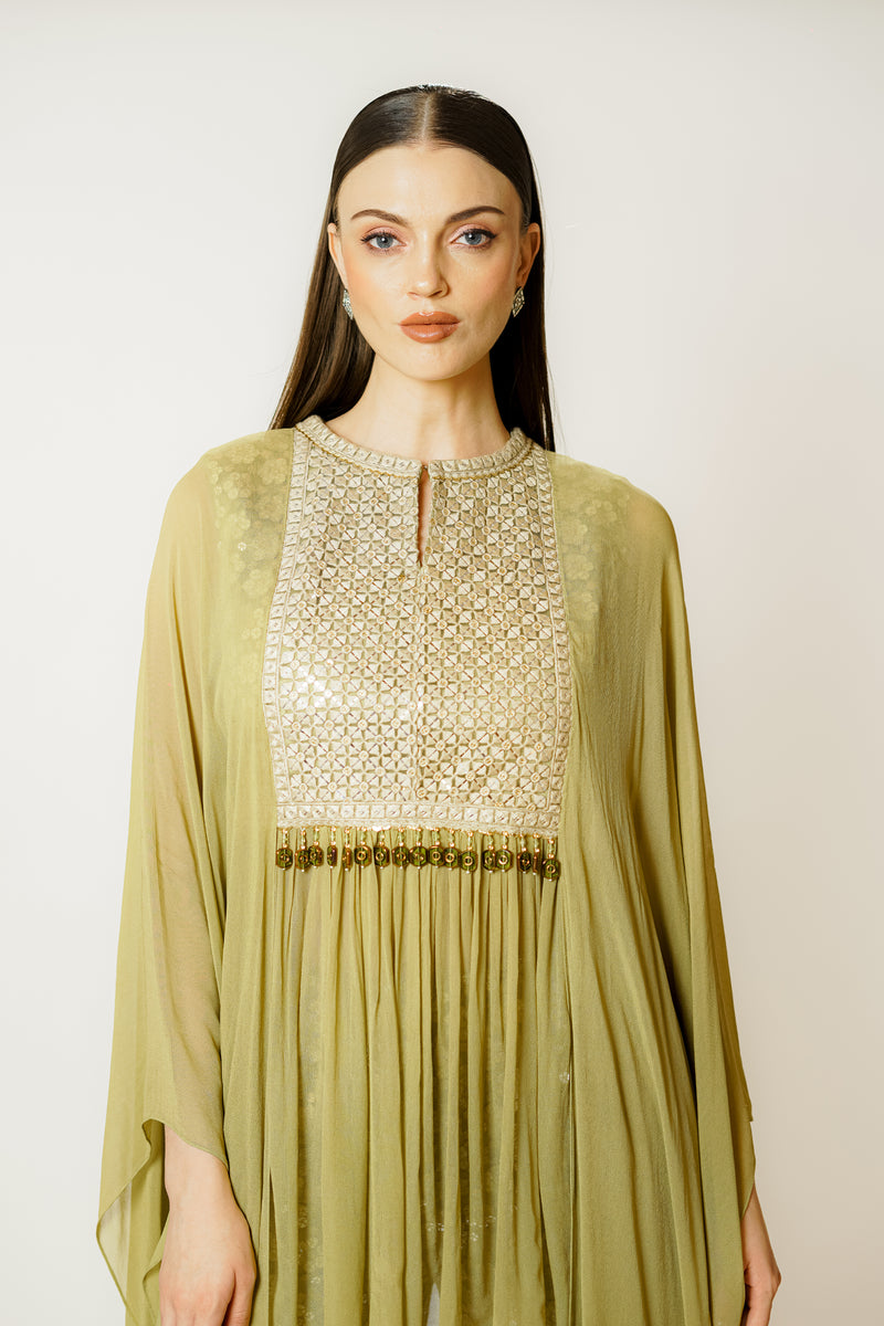 DALIA OLIVE GREEN PEPLUM SET