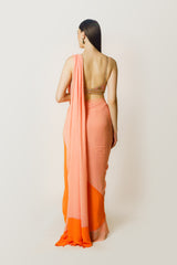 ZAYNAB ORANGE/PEACH SARI SET