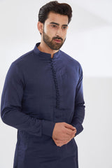 BLUE COTTON SILK KURTA AND PANT SET