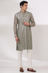 AMETHYST SHEETING GEORGETTE WITH CREPE LINING KURTA AND COTTON SILK PANTS