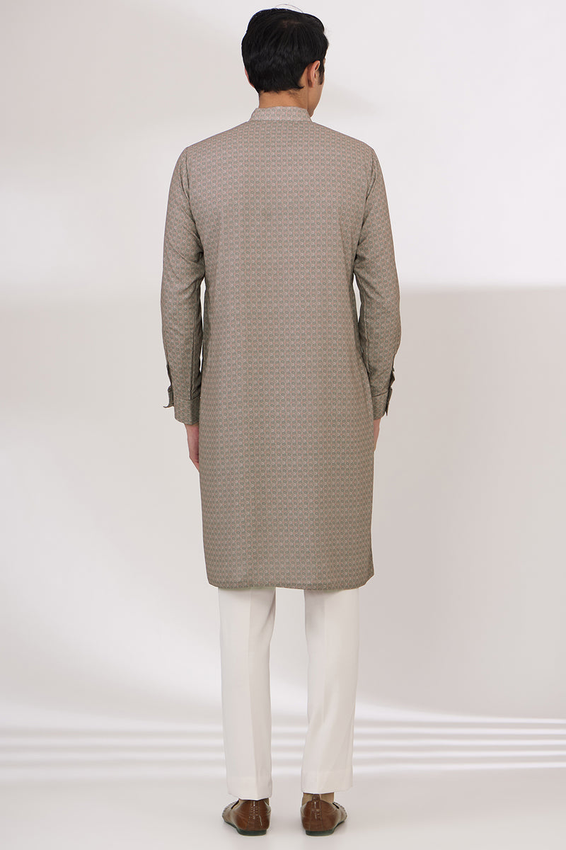 AMETHYST SHEETING GEORGETTE WITH CREPE LINING KURTA AND COTTON SILK PANTS