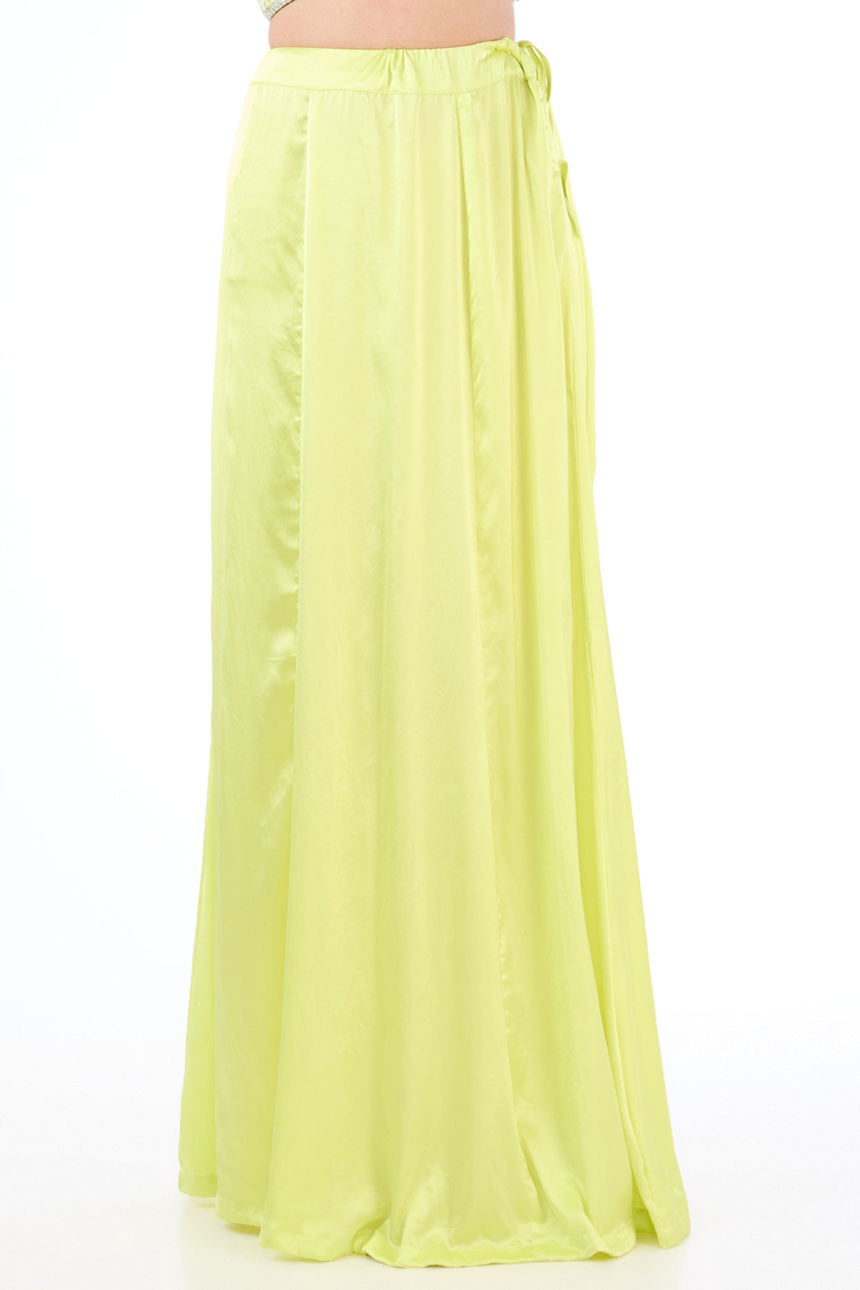 Adha neon yellow lehenga sari set