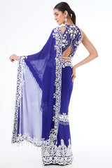 Rhea indigo blue sari set
