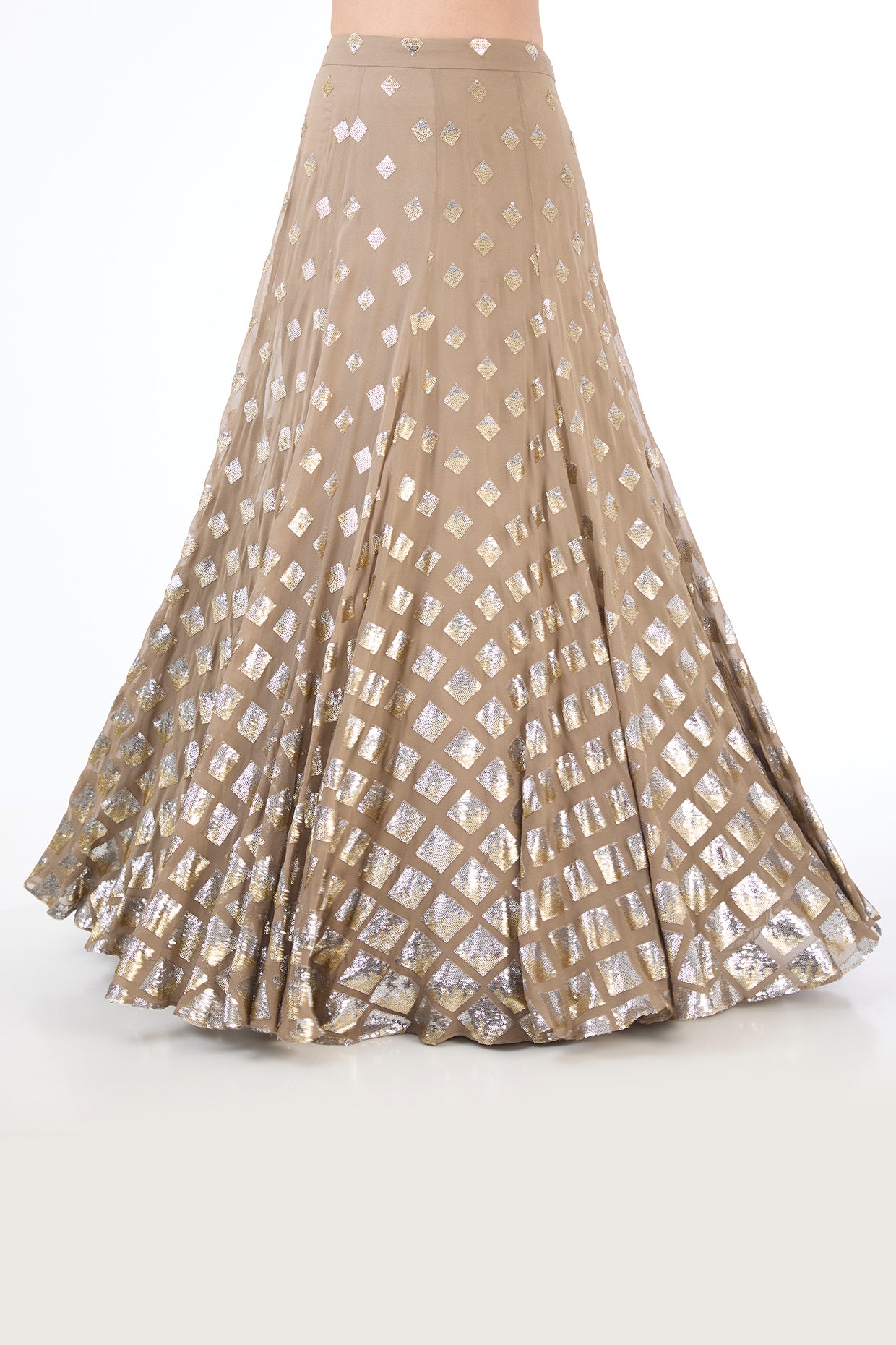 Nadia gold diamond sequins work lehenga set