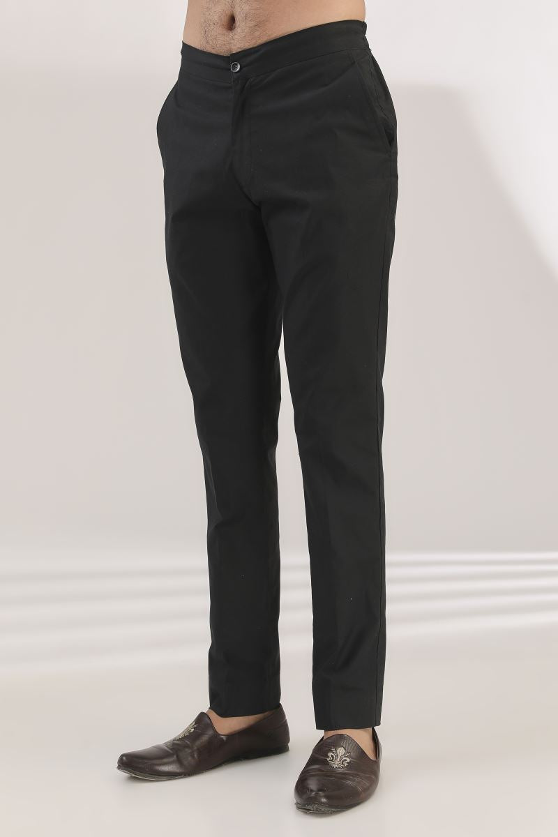 BLACK FULLY EMNROIDERED KURTA WITH BUNDI AND PANTS