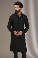 BLACK THREAD WORK AND SEQUINS BUNDI WITH KURTA AND PANTS