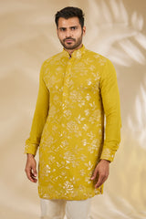 Haldi Floral Sequin Kurta Set