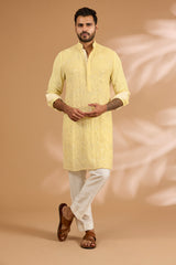 Shaded Turquoise Georgette Thread Embroidered Kurta Set