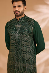 Black Georgette Sequin Jaal Shirt Set