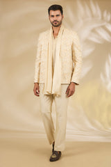 Cream Indo-Western Jacket Set