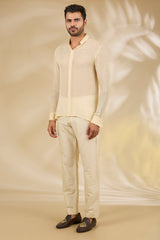 Cream Indo-Western Jacket Set