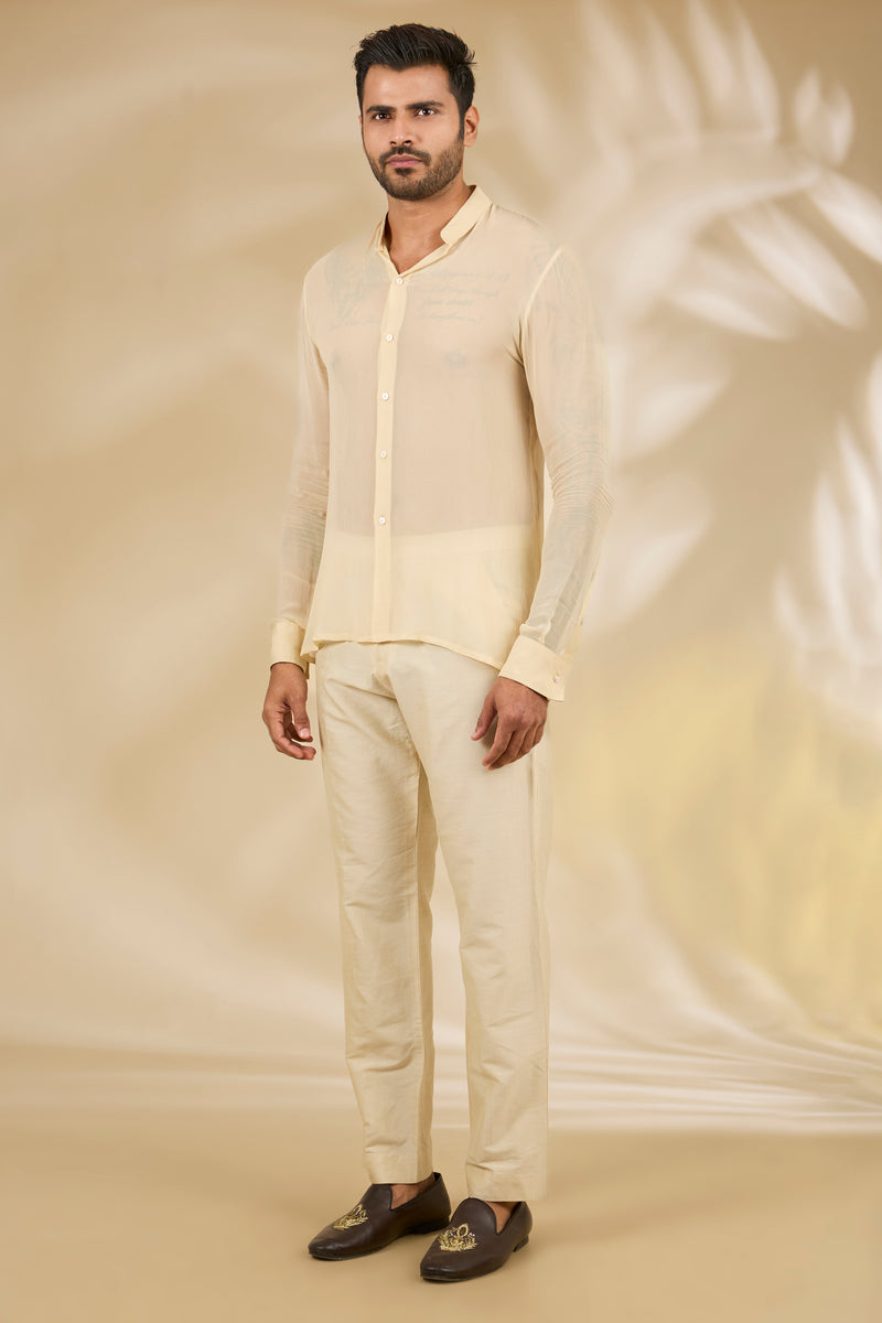 Cream Indo-Western Jacket Set