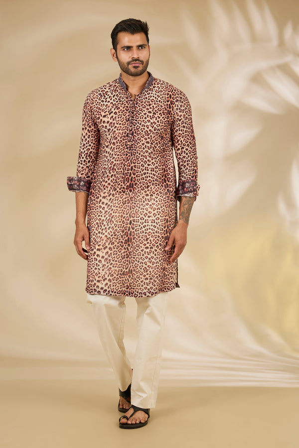 Leopard Print Georgette Kurta Set