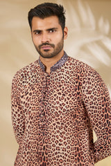 Leopard Print Georgette Kurta Set