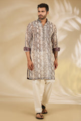 Snake Print Georgette Kurta Set