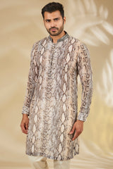 Snake Print Georgette Kurta Set