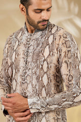 Snake Print Georgette Kurta Set