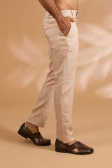 Salmon Pink Nude Thread Work Bandhgala Set