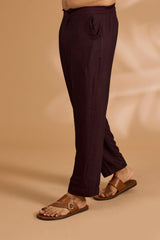 Ox Blood Georgette Sequin Jaal Kurta with Loop Buttons