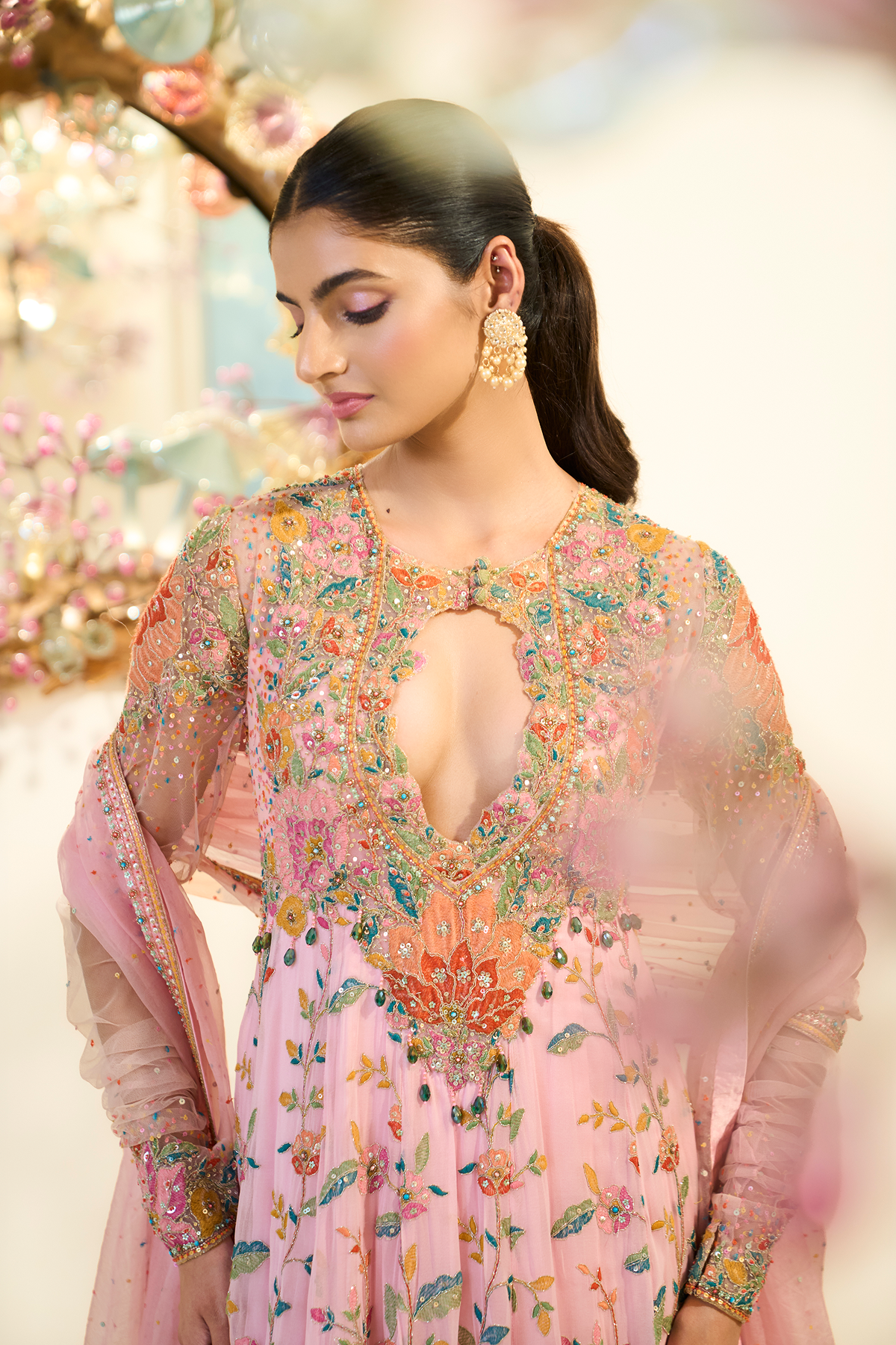 PINK MULTI THREAD AND SEQUIN ANARKALI