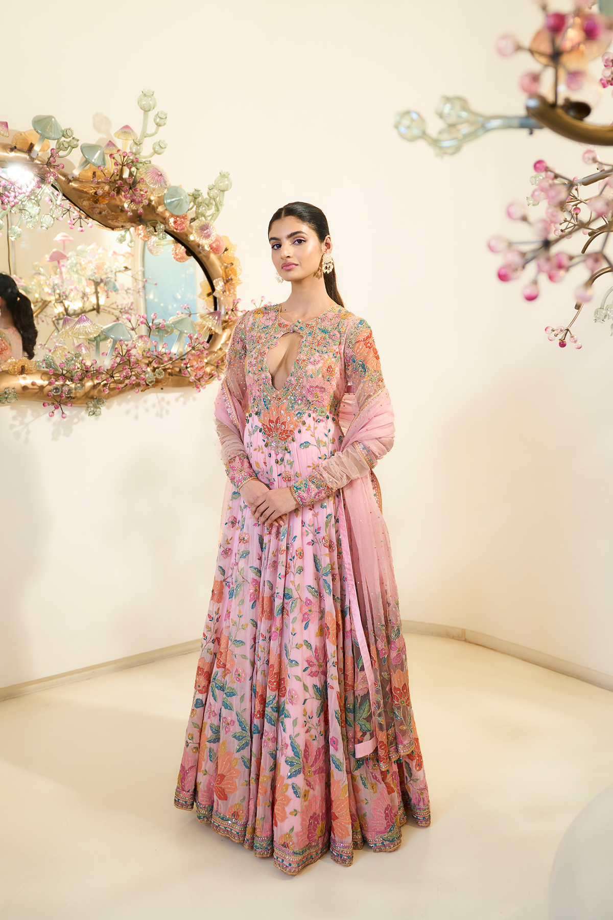 PINK MULTI THREAD AND SEQUIN ANARKALI