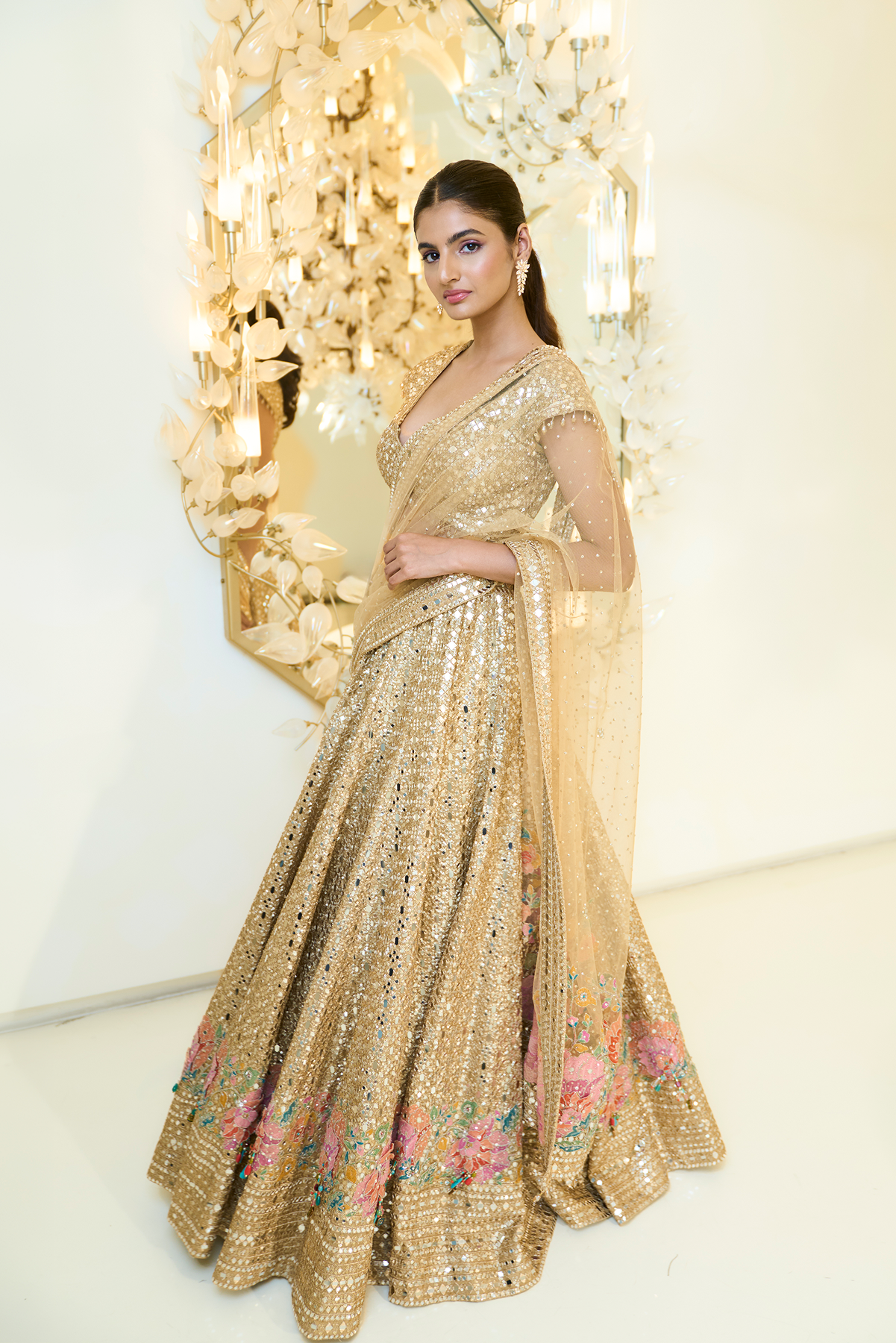 GOLD MIRRROR LEHENGA
