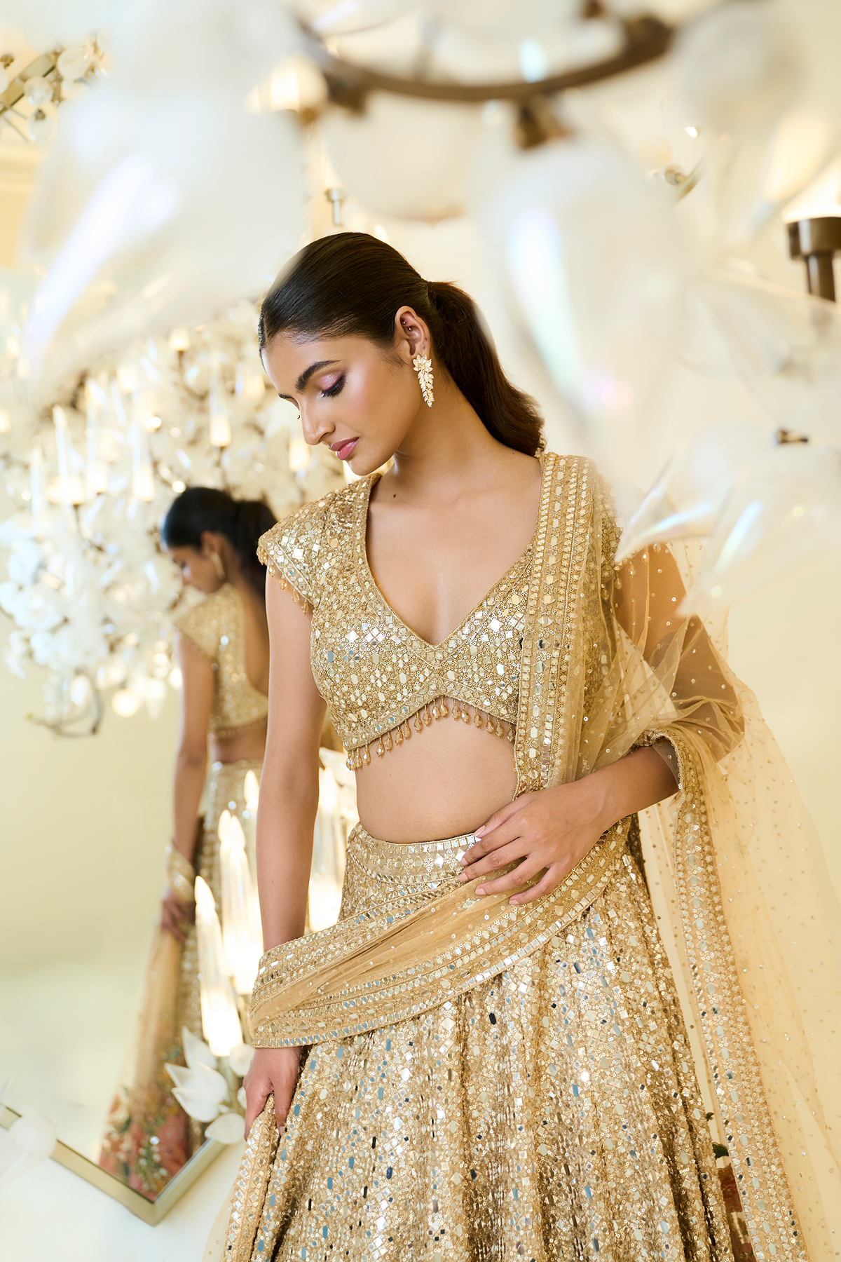 GOLD MIRRROR LEHENGA