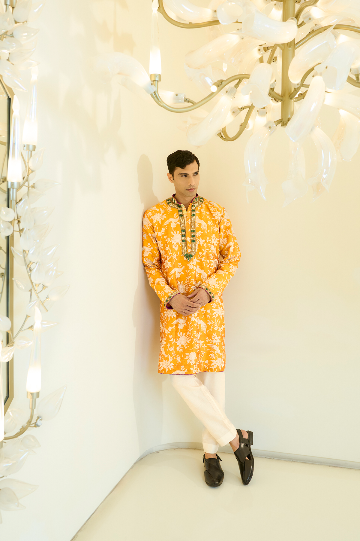 Haldi Yellow Parsi Gara Kurta Set