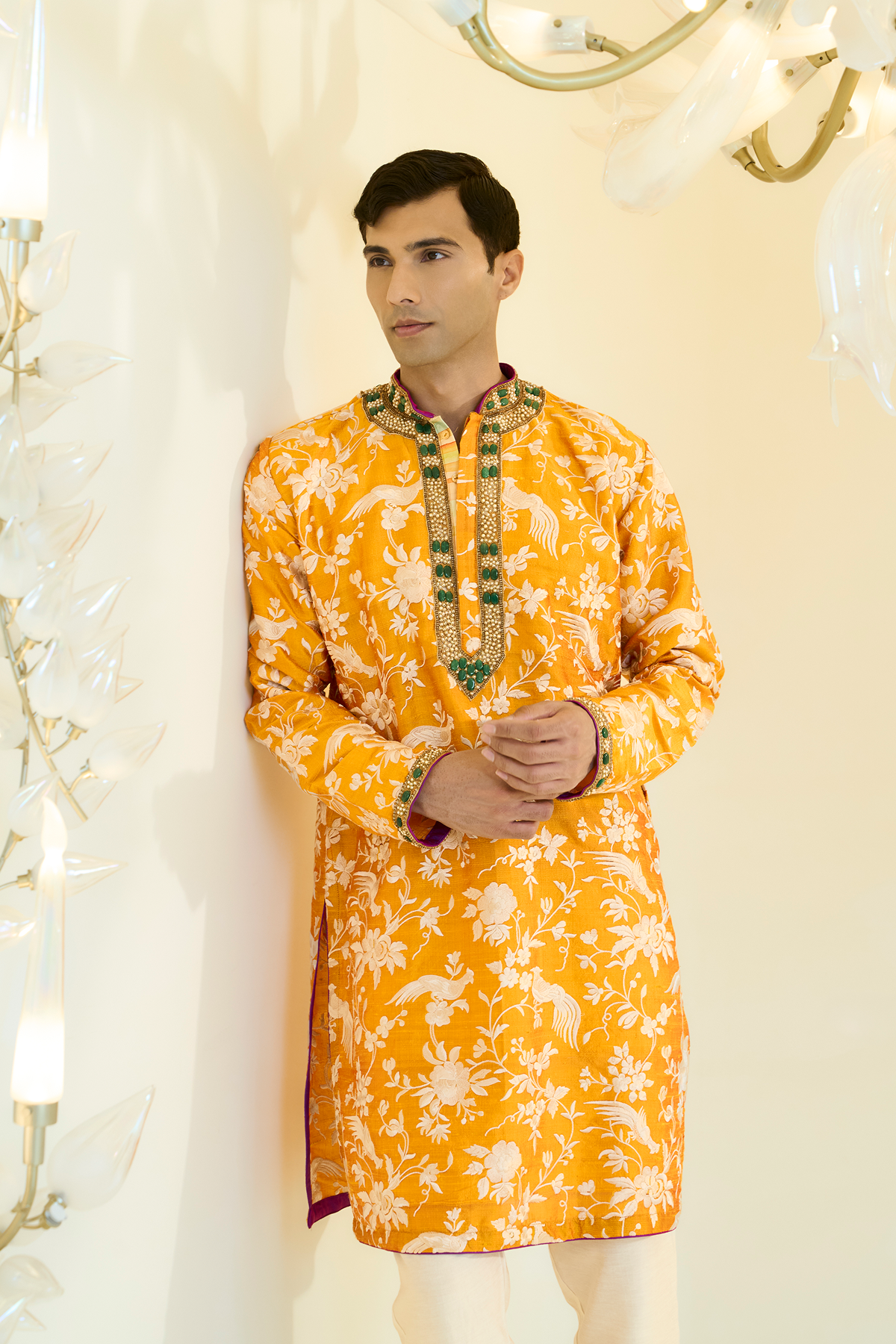 Haldi Yellow Parsi Gara Kurta Set
