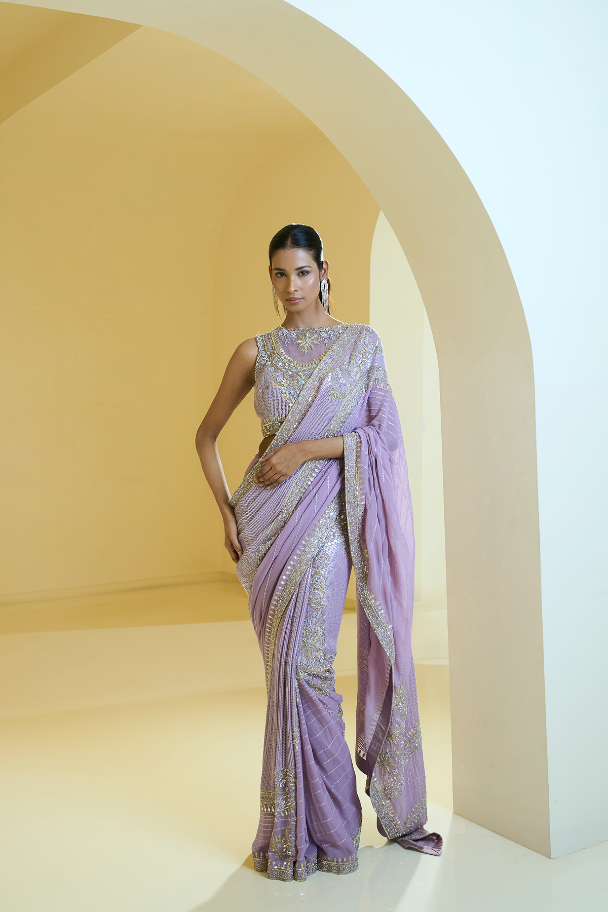 LILAC SAREE SET