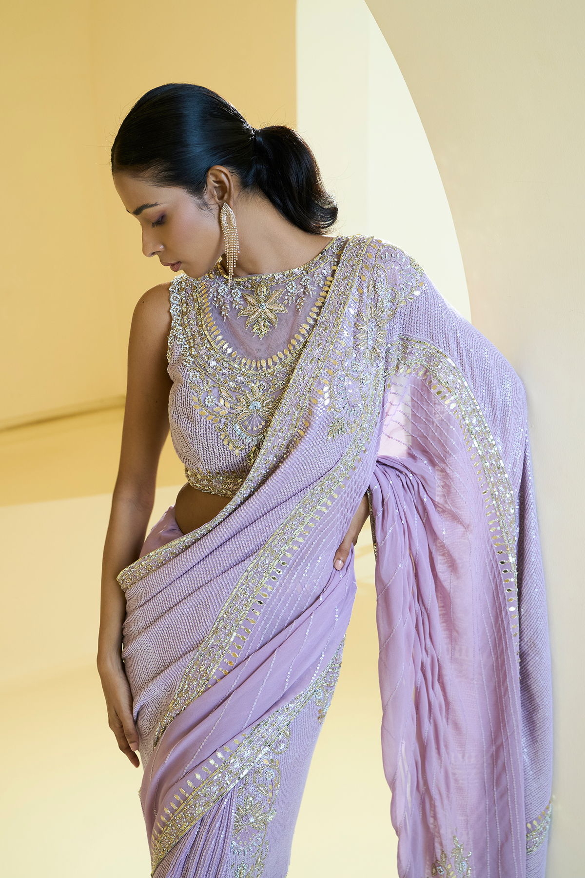 LILAC SAREE SET