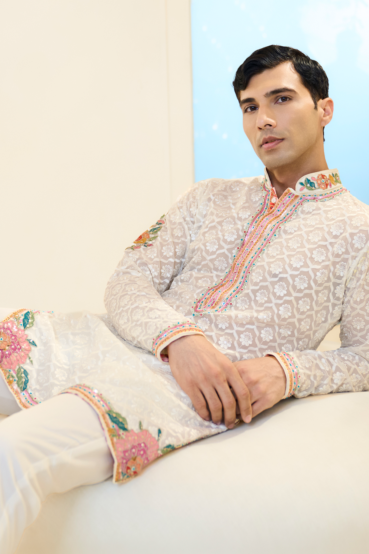 Ivory Thread Jaal Kurta