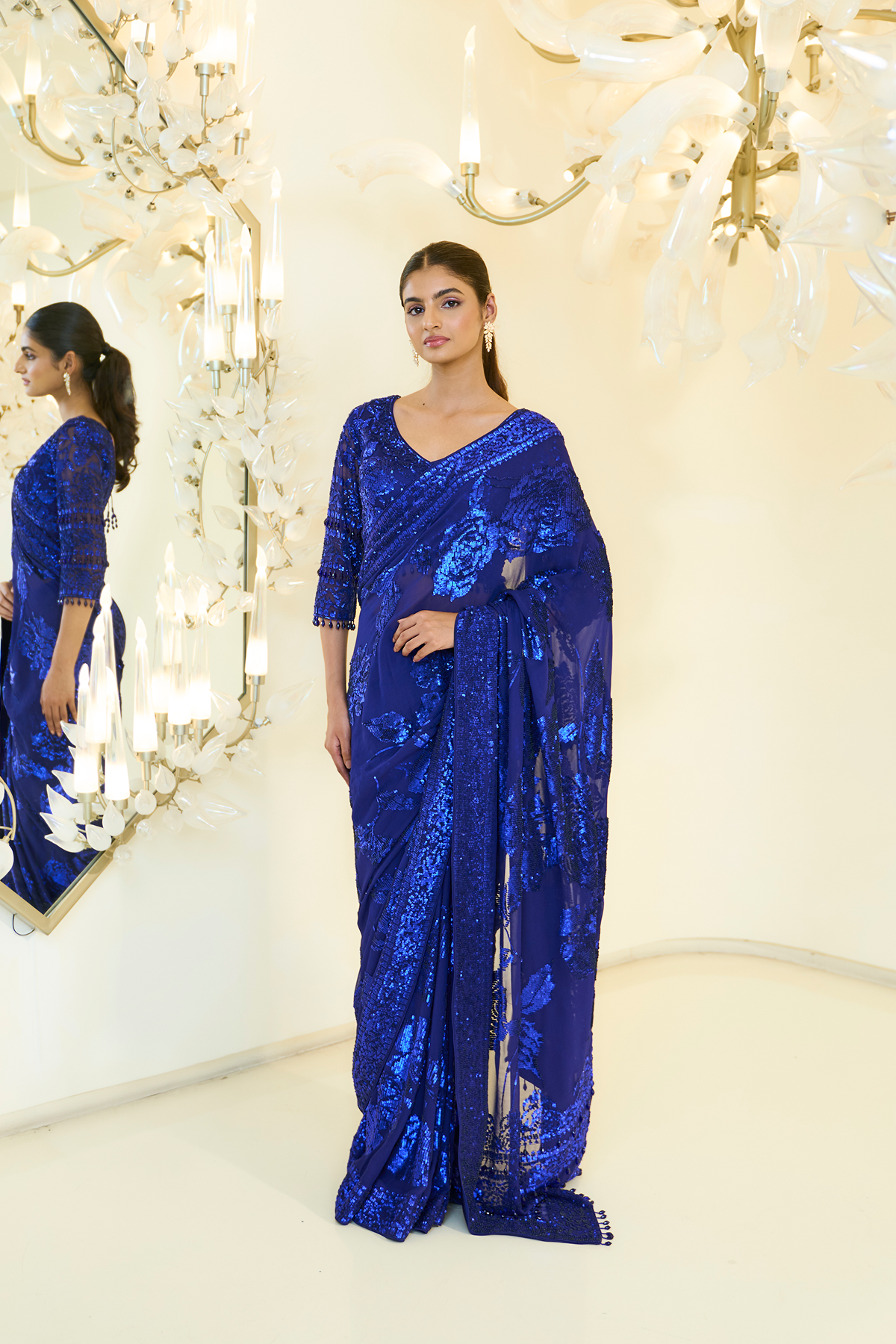 INDIGO BUE SAREE SET