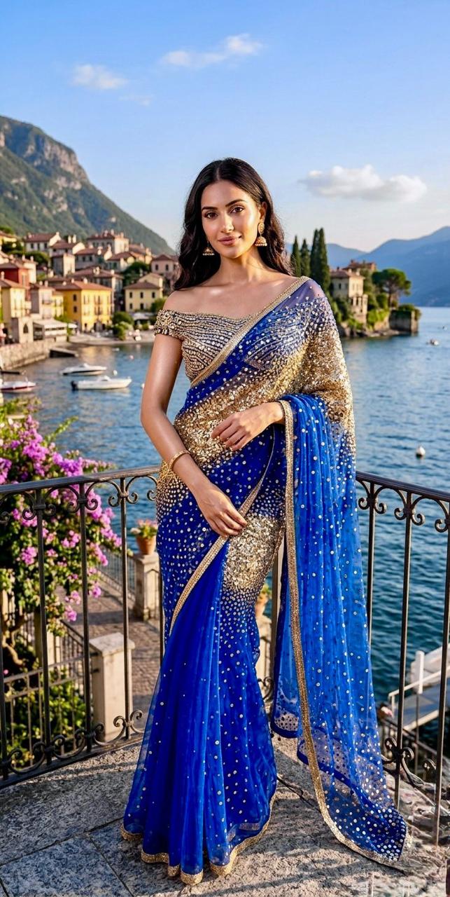 The Cobalt Saree Set