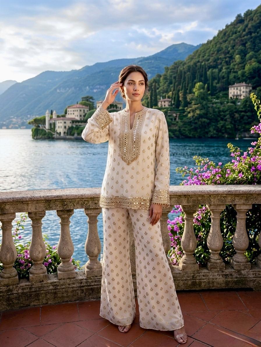 The Ivory Embroidered Co-ord Set