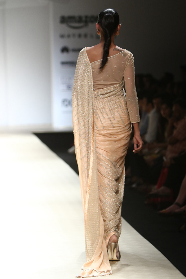 Ice Peach Sari Set