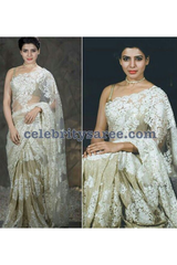 Samantha Prabhu In Ivory Boota Sari Set